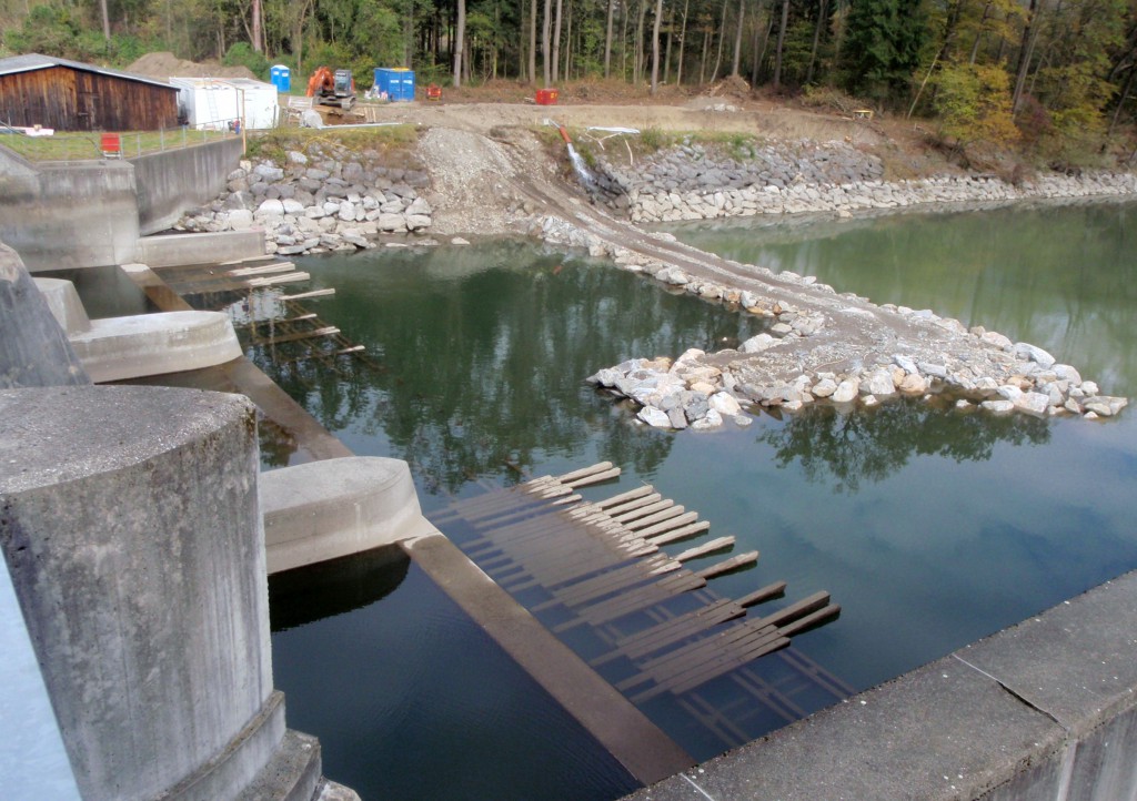 Baustelle beim Kronenwehr bzw. KW Adriach