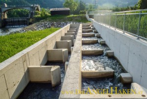 Die neue Fischaufstiegshilfe beim KW Adriach (Kronenwehr) in Peggau.